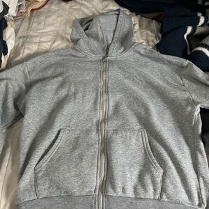 shein grey zip up